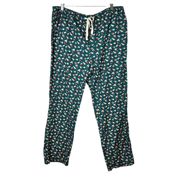 Vineyard Vines Christmas Dog Print Pajama Pants Sz XXL Cotton Forest Green Multi - Picture 1 of 11